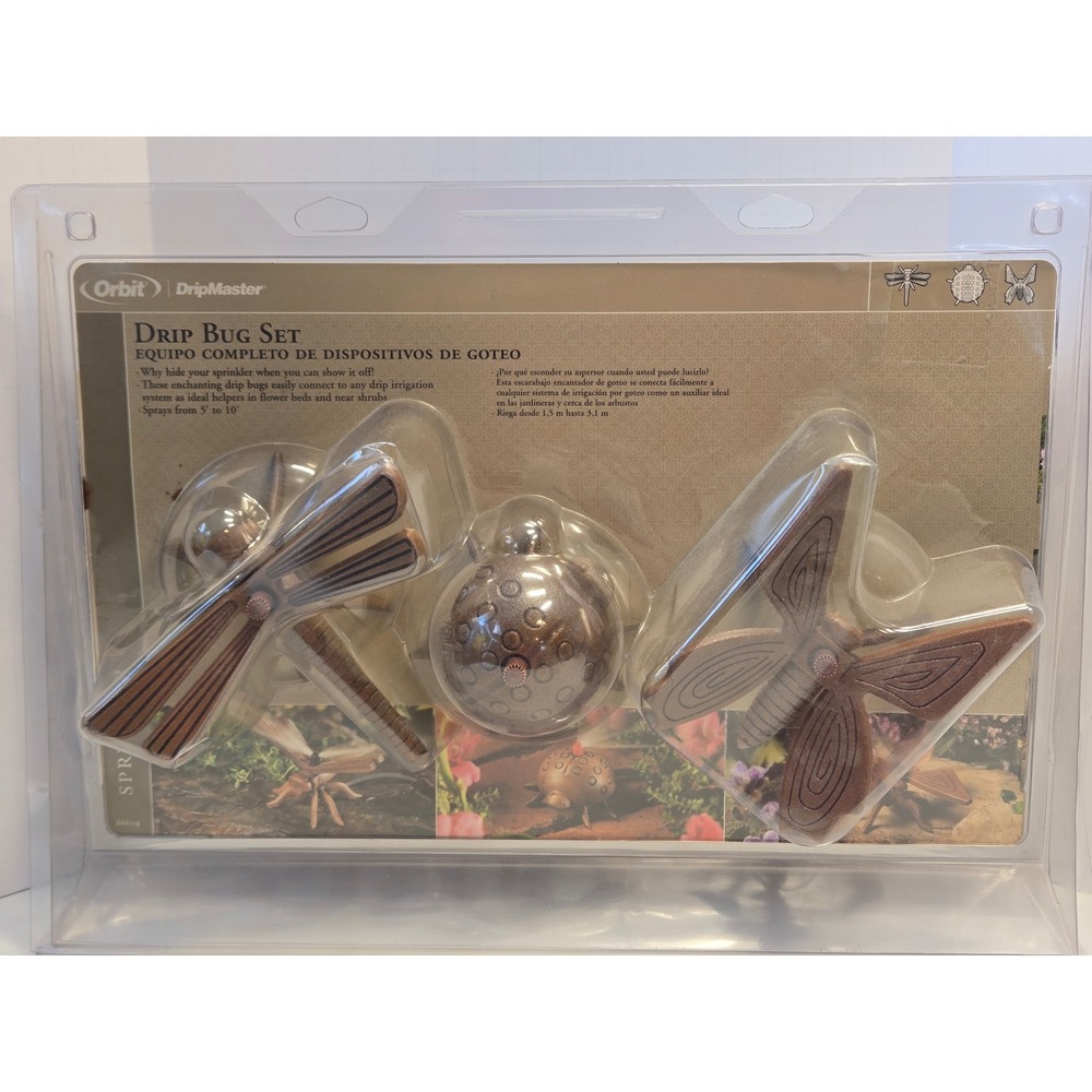 Orbit DripMaster Drip Bug Set Bronze Insect Sprinkler Heads 30ft Tubing NEW